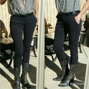 NWOT SEDUZIONE BLACK STRETCH COMFORT POCKET PANT *SKINNY FIT SLACKS *NEW